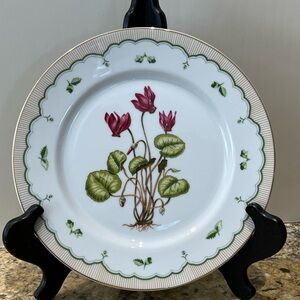 Vintage Georges Briard Victorian Gardens Cyclamen Flower Dinner Plate MCM